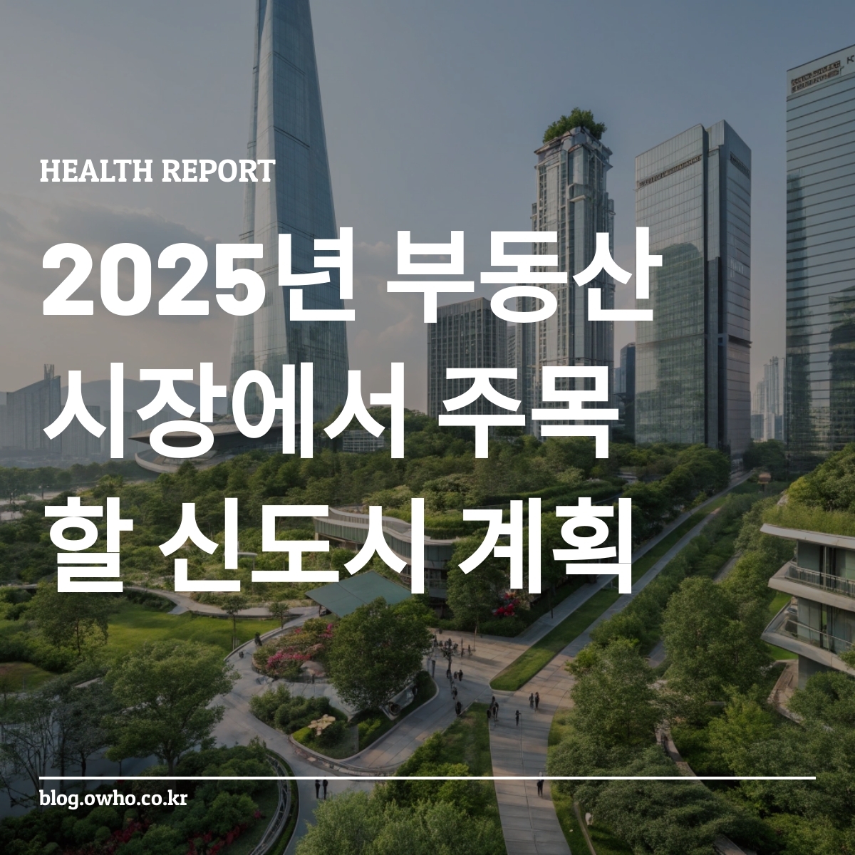 대한민국의 신도시 개발을 예시한 미래의 도시 풍경